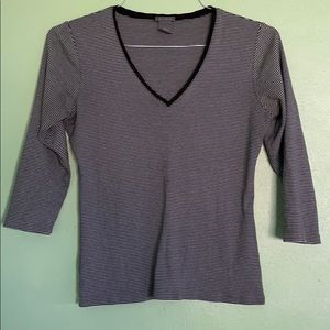Black and White Striped Ann Taylor Top